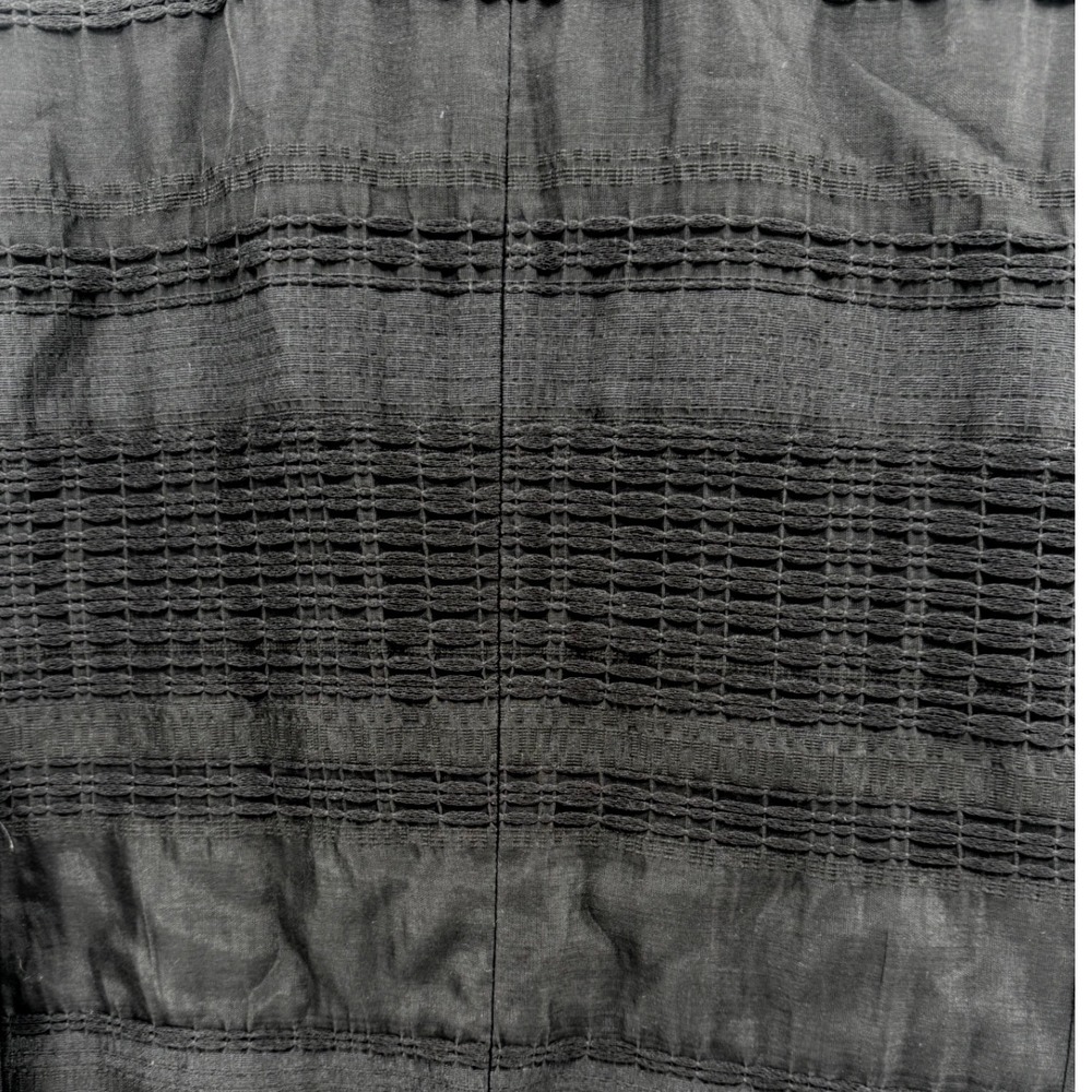 Lafayette 148 New York Black Textured Grid‎ Collarless Jacket Women's 6 Longline - Picture 6 of 8